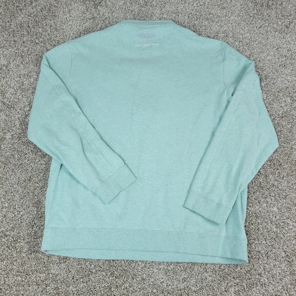 Straight Down Mens 2XL Solid Green Stretch Knit Quarter Zip Long Sleeve - Picture 3 of 7